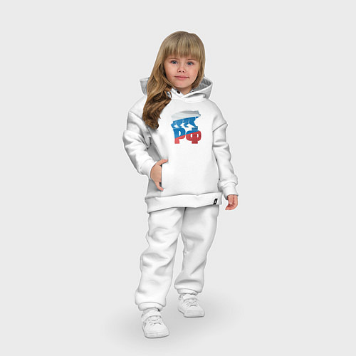 Детский костюм оверсайз Российская Федерация / Белый – фото 3