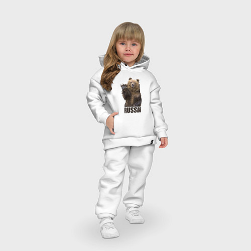 Детский костюм оверсайз Russia: Poly Bear / Белый – фото 3