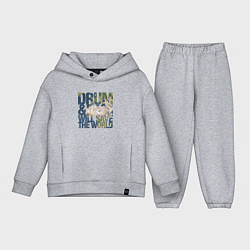 Детский костюм оверсайз Drum & Bass: The World, цвет: меланж