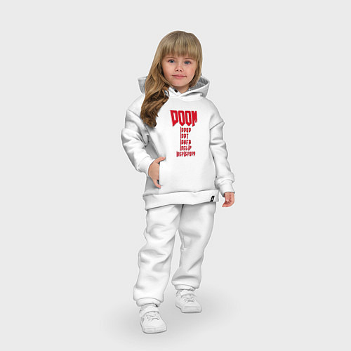 Детский костюм оверсайз DOOM: Idspispopd / Белый – фото 3