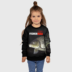 Свитшот детский The best fisherman, цвет: 3D-черный — фото 2