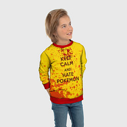 Свитшот детский Keep Calm & Hate Pokemons, цвет: 3D-красный — фото 2