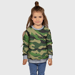 Свитшот детский Камуфляж: хаки/зеленый, цвет: 3D-меланж — фото 2