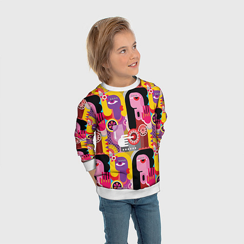 Детский свитшот Импрессионизм 10 / 3D-Белый – фото 3