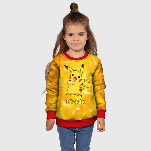 Детский свитшот Pikachu / 3D-Красный – фото 4