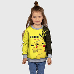 Свитшот детский Pikachu Pika Pika, цвет: 3D-меланж — фото 2