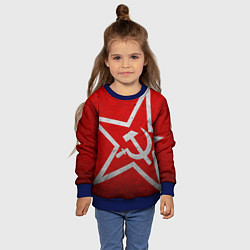 Свитшот детский Флаг СССР: Серп и Молот, цвет: 3D-синий — фото 2