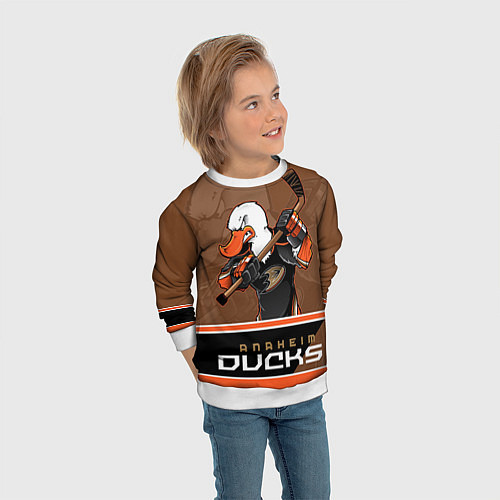 Детский свитшот Anaheim Ducks / 3D-Белый – фото 3