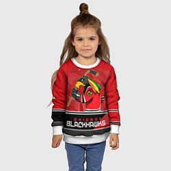 Свитшот детский Chicago Blackhawks, цвет: 3D-белый — фото 2