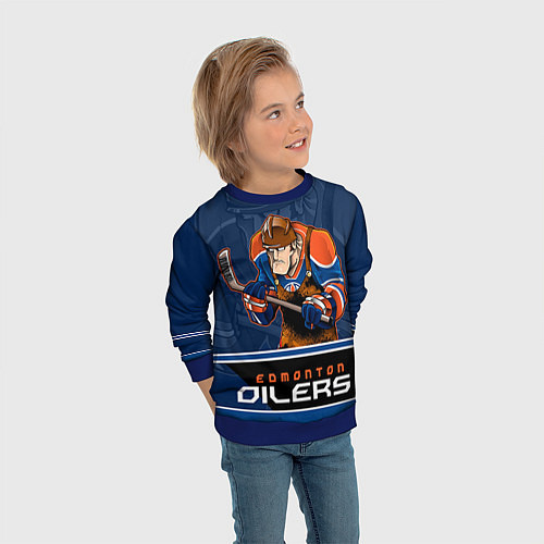Детский свитшот Edmonton Oilers / 3D-Синий – фото 3