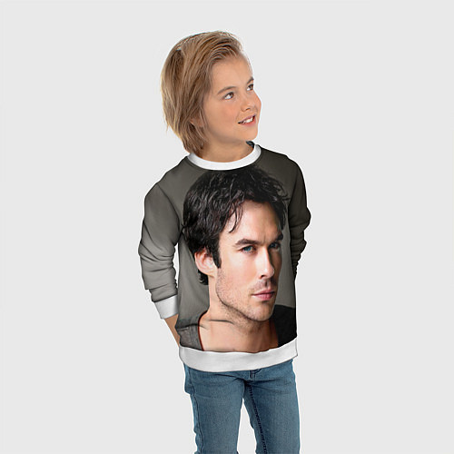 Детский свитшот Ian Somerhalder / 3D-Белый – фото 3