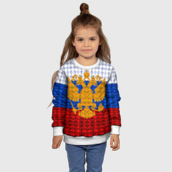 Свитшот детский Россия: полигоны, цвет: 3D-белый — фото 2