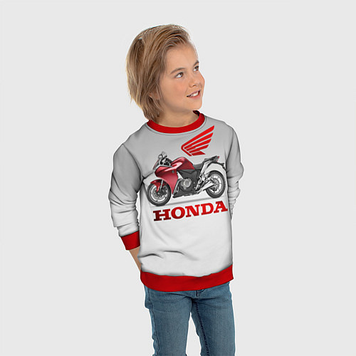 Детский свитшот Honda 2 / 3D-Красный – фото 3