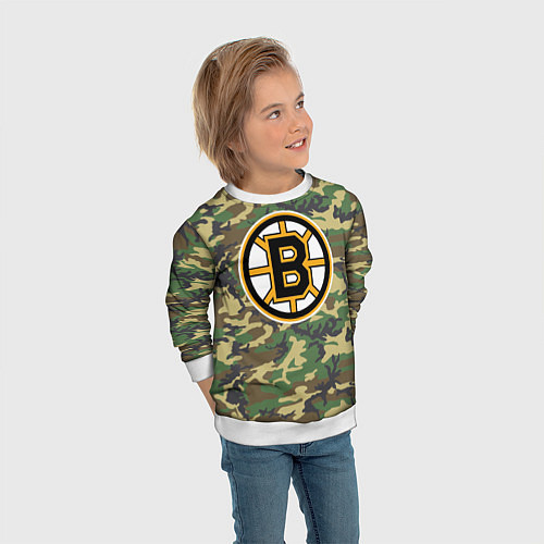 Детский свитшот Bruins Camouflage / 3D-Белый – фото 3
