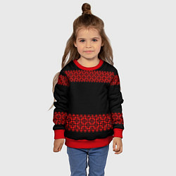 Свитшот детский Славянский орнамент (на чёрном), цвет: 3D-красный — фото 2