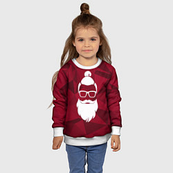 Свитшот детский Санта хипстер, цвет: 3D-белый — фото 2