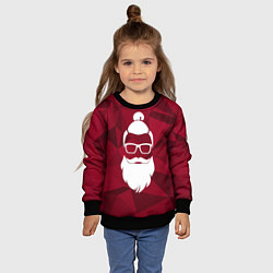Свитшот детский Санта хипстер, цвет: 3D-черный — фото 2
