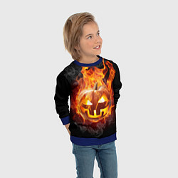 Свитшот детский Огненная стихия хэллоуин, цвет: 3D-синий — фото 2
