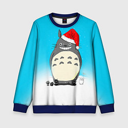 Свитшот детский Тоторо под снегом, цвет: 3D-синий