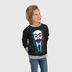 Свитшот детский Mr Robot: Anonymous, цвет: 3D-меланж — фото 2