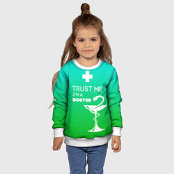 Свитшот детский Trust me, i'm a doctor, цвет: 3D-белый — фото 2