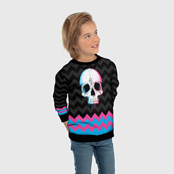 Свитшот детский Colored Skull, цвет: 3D-черный — фото 2