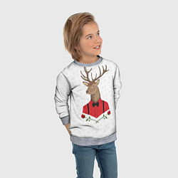 Свитшот детский Christmas Deer, цвет: 3D-меланж — фото 2