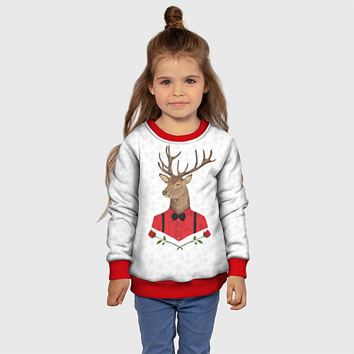 Детский свитшот Christmas Deer / 3D-Красный – фото 4