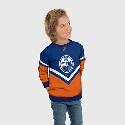 Детский свитшот NHL: Edmonton Oilers / 3D-Синий – фото 3