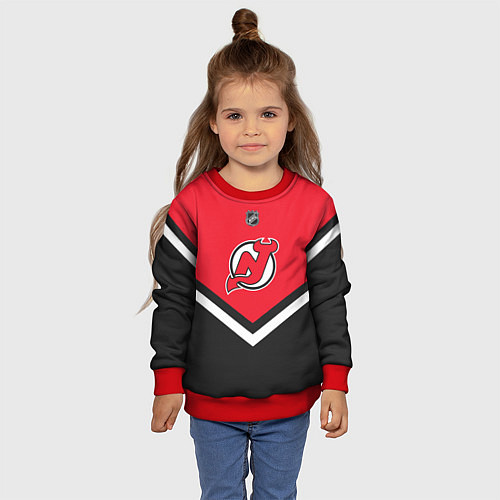 Детский свитшот NHL: New Jersey Devils / 3D-Красный – фото 4