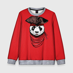 Свитшот детский Панда пират, цвет: 3D-меланж