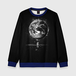 Свитшот детский Взгляд на землю, цвет: 3D-синий