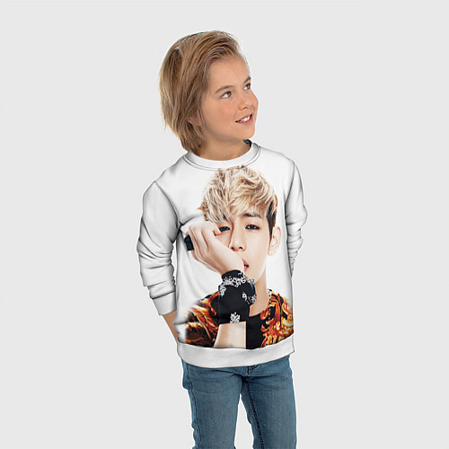 Детский свитшот Kim TaeHyung / 3D-Белый – фото 3