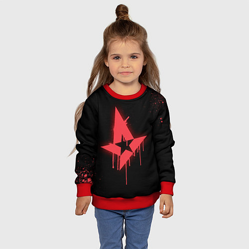 Детский свитшот Astralis: Black collection / 3D-Красный – фото 4