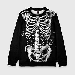 Свитшот детский Floral Skeleton, цвет: 3D-черный