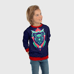 Свитшот детский Hipster Bear, цвет: 3D-красный — фото 2