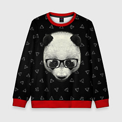 Свитшот детский Умная панда, цвет: 3D-красный