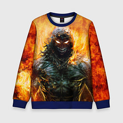 Свитшот детский Disturbed: Monster Flame, цвет: 3D-синий