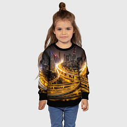 Свитшот детский Шанхай - авторазвязка, цвет: 3D-черный — фото 2