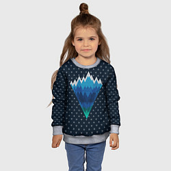 Свитшот детский Геометрические горы, цвет: 3D-меланж — фото 2