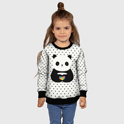 Свитшот детский Любовь панды, цвет: 3D-черный — фото 2