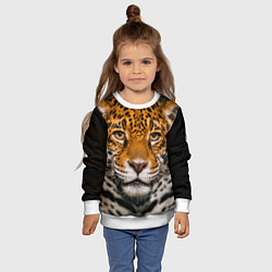 Свитшот детский Взгляд ягуара, цвет: 3D-белый — фото 2