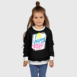 Свитшот детский I Wanna Rock!, цвет: 3D-белый — фото 2