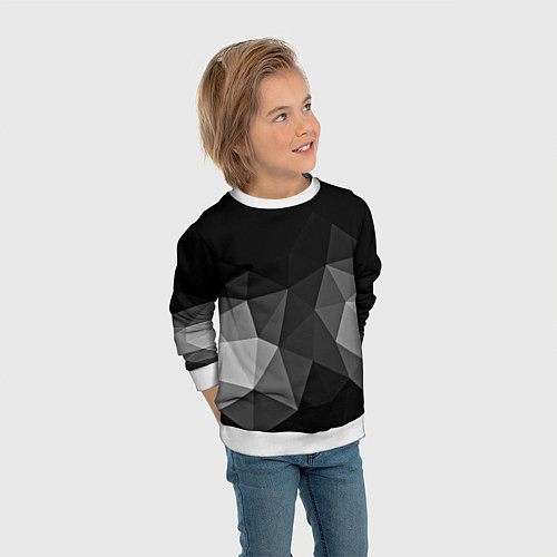 Детский свитшот Abstract gray / 3D-Белый – фото 3