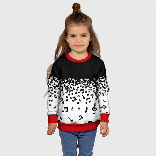 Детский свитшот Поглощение музыкой / 3D-Красный – фото 4