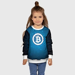 Свитшот детский Bitcoin Blue, цвет: 3D-белый — фото 2