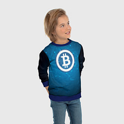 Свитшот детский Bitcoin Blue, цвет: 3D-синий — фото 2