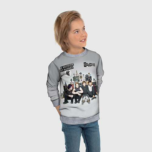 Детский свитшот 5 Seconds of Summer / 3D-Меланж – фото 3