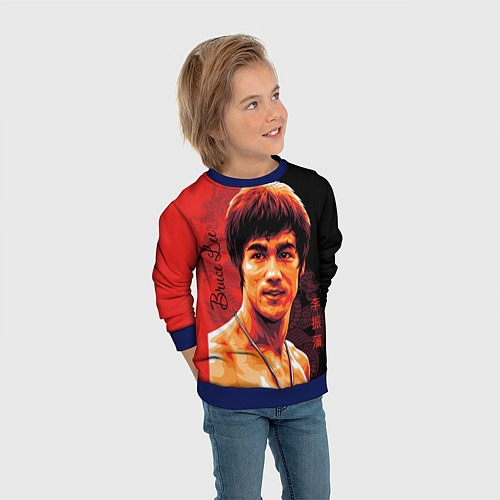 Детский свитшот Брюс Ли / 3D-Синий – фото 3