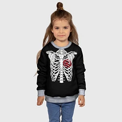 Свитшот детский Кукрыниксы: Скелет, цвет: 3D-меланж — фото 2